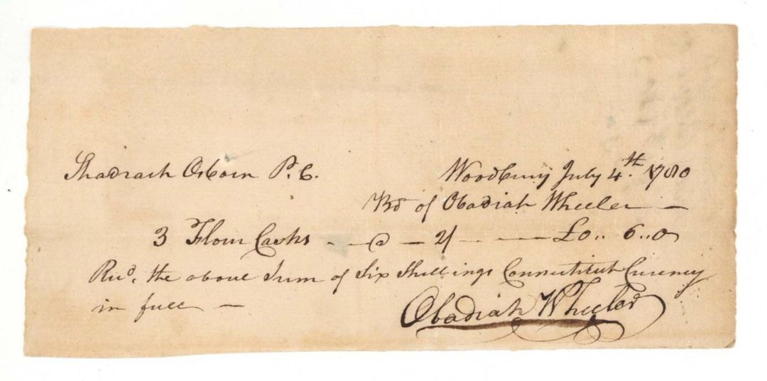 Revolutionary War Pay Order dated 1780 - Connecticut Revolutionary War Bonds