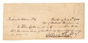 Obadiah Wheeler - Gravestone Carver - Revolutionary War Pay Order dated 1780 - Connecticut Revolutionary War Bonds