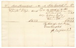 1783 dated State of Connecticut Payment Sheet -  Connecticut - American Revolutionary War - Very Rare to Find
