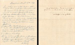 Revolutionary War Pension for Andrew Tuttle - Connecticut - 1843 dated American Revolutionary War