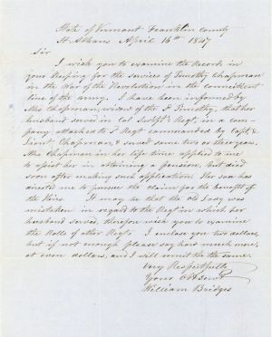Revolutionary War Pension for Timothy Chapman - Connecticut - 1847 dated American Revolutionary War