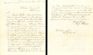 Revolutionary War Pension for David Taylor - Connecticut - 1852 dated American Revolutionary War
