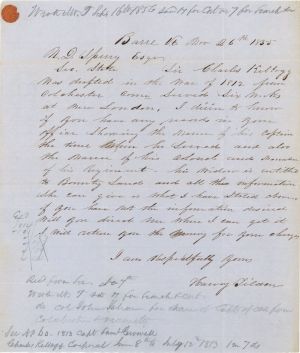 Revolutionary War Pension for Charles Kellogg - Connecticut - 1855 dated American Revolutionary War