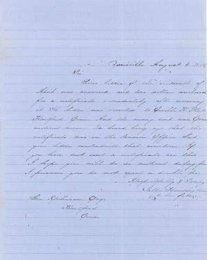 Revolutionary War Pension for John Huntington - Connecticut - 1858 dated American Revolutionary War