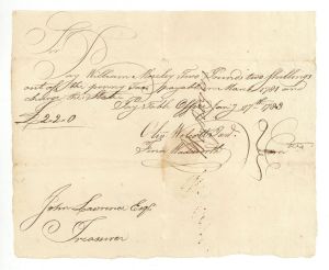Pay Order signed by Oliver Wolcott, Jr. - Connecticut - 1782 and 1783 dated American Revolutionary War