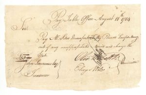 Pay Order signed by Oliver Wolcott, Jr. and Samuel Wyllys - Connecticut - 1784 dated American Revolutionary War