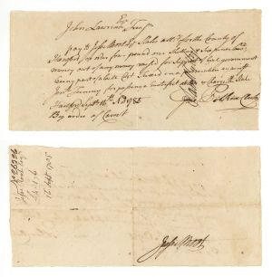 1785 dated Pay Order Signed by Jesse Root, Geo. Pitkin and Sam Wyllys - Autograph - American Revolutionary War
