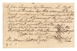 1784 or 1787 dated Pay Order Signed by Geo. Pitkin - Autograph - American Revolutionary War