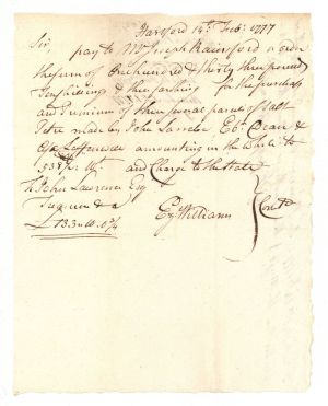 1777 dated Revolutionary War Document for Salt Petre - Salt Petre was used to make Gun Powder - American Revolutionary War