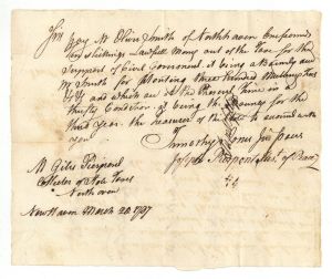1787 dated Pay Order Signed by Sam Wyllys - Autograph - American Revolutionary War