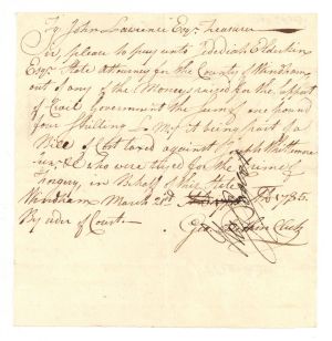 1785 dated Pay Order signed by Hezekiah Rogers and Geo. Pitkin - American Revolutionary War Autograph