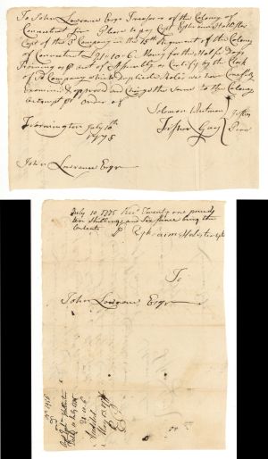 1775 dated Pay Order Issued to John Lawrence - American Revolutionary War Autograph