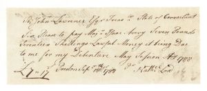 1788 dated Pay Order Issued to John Lawrence - American Revolutionary War Autograph