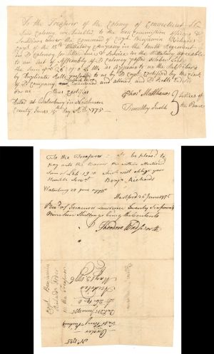 1775 dated American Revolutionary War Document