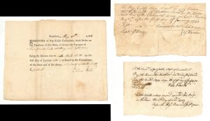1781-1784 dated Set of 3 Pay Table Receipts - American Revolutionary War Document