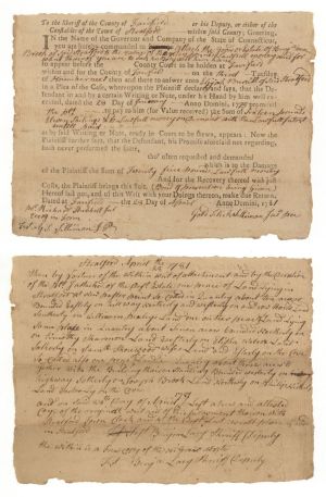 1781 dated Court Order - American Revolutionary War Document