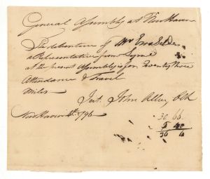 1796 dated General Assembly - American Revolutionary War Document