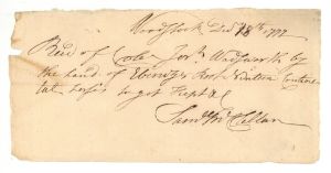 1777 dated Receipt - American Revolutionary War Document