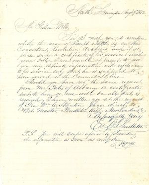 1842 dated Service Certification - American Revolutionary War Document