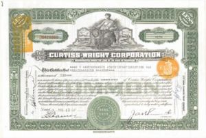 Curtiss-Wright Corporation - 1951 dated Aviation Stock Certificate