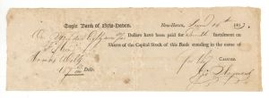 Eagle Bank of New Haven - 1813 dated Stock Certificate
