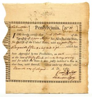 1780 dated Receipt for "one good horse" - Early Americana