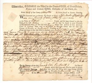 1771 dated Court Document - Early Massachusetts Document - Americana