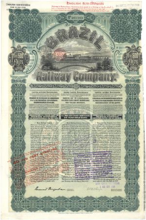 Brazil Railway Co. - 1909 dated Brazilian Bond