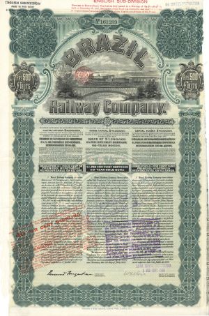 Brazil Railway Co. - 1909 dated Brazilian Bond