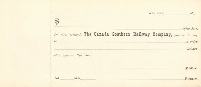 Canada Southern Railway Co. -  Bond