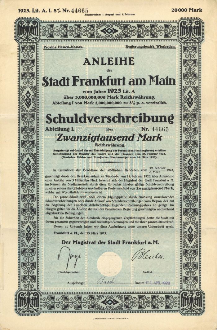 Anleihe der Stadt Frankfurt am Main - Various Denominations Bonds