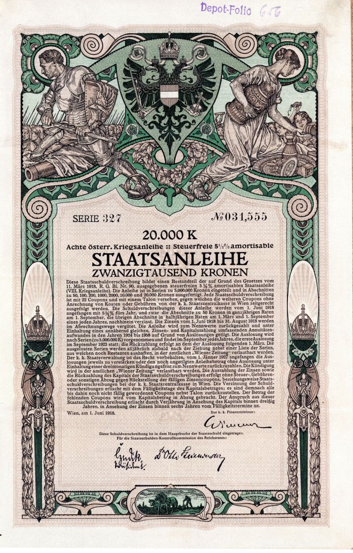 Staatsanleihe - 20,000 Kronen Bond