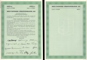 Den Danske Provinsbank A/S - 1983 dated 4,000 Krone Bond