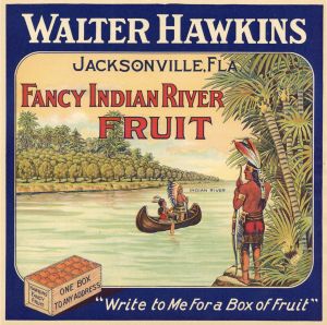 Fruit Crate Label - Walter Hawkins - Jacksonville, Florida - Indian River Fruit