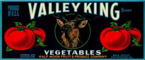 Valley King - Fruit Crate Label