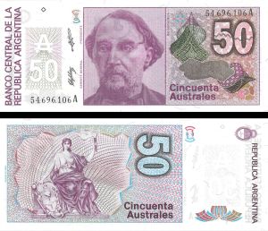 Argentina - 50 Australes - P-326b - 1986-89 dated Foreign Paper Money