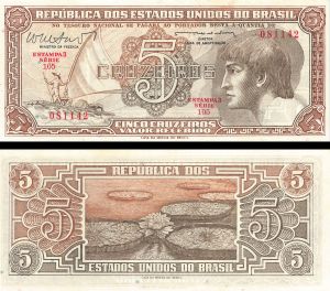 Brazil - 5 Cruzeiros - P-166b - 1961-62 dated Foreign Paper Money