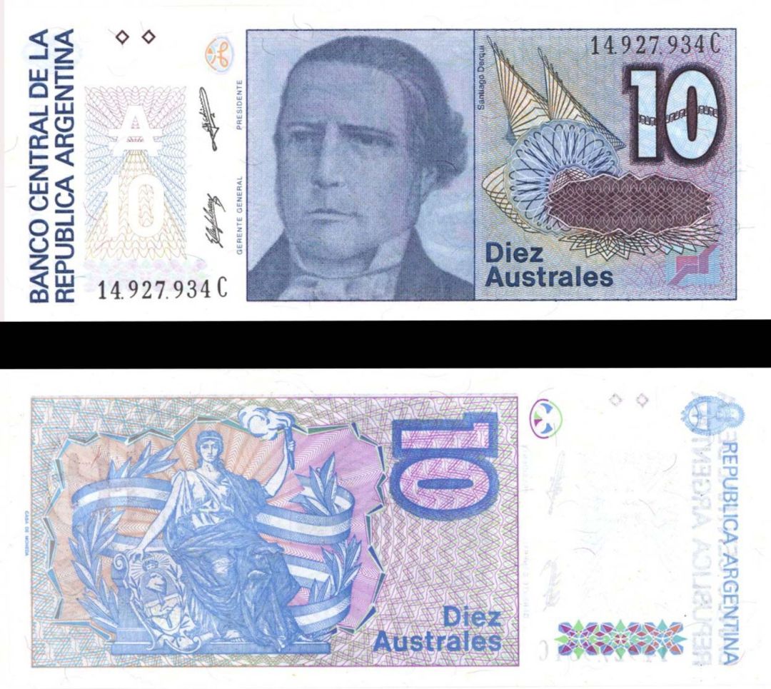 Argentina - 10 Australes - P-325b - Foreign Paper Money