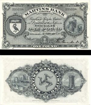 Isle of Man - 1 Pound - P-19b - 1957 dated Foreign Paper Money