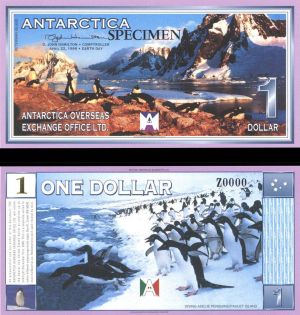 Antarctica - 1 Dollar - SPECIMEN - Z Replacement - 1999 dated Foreign Paper Money