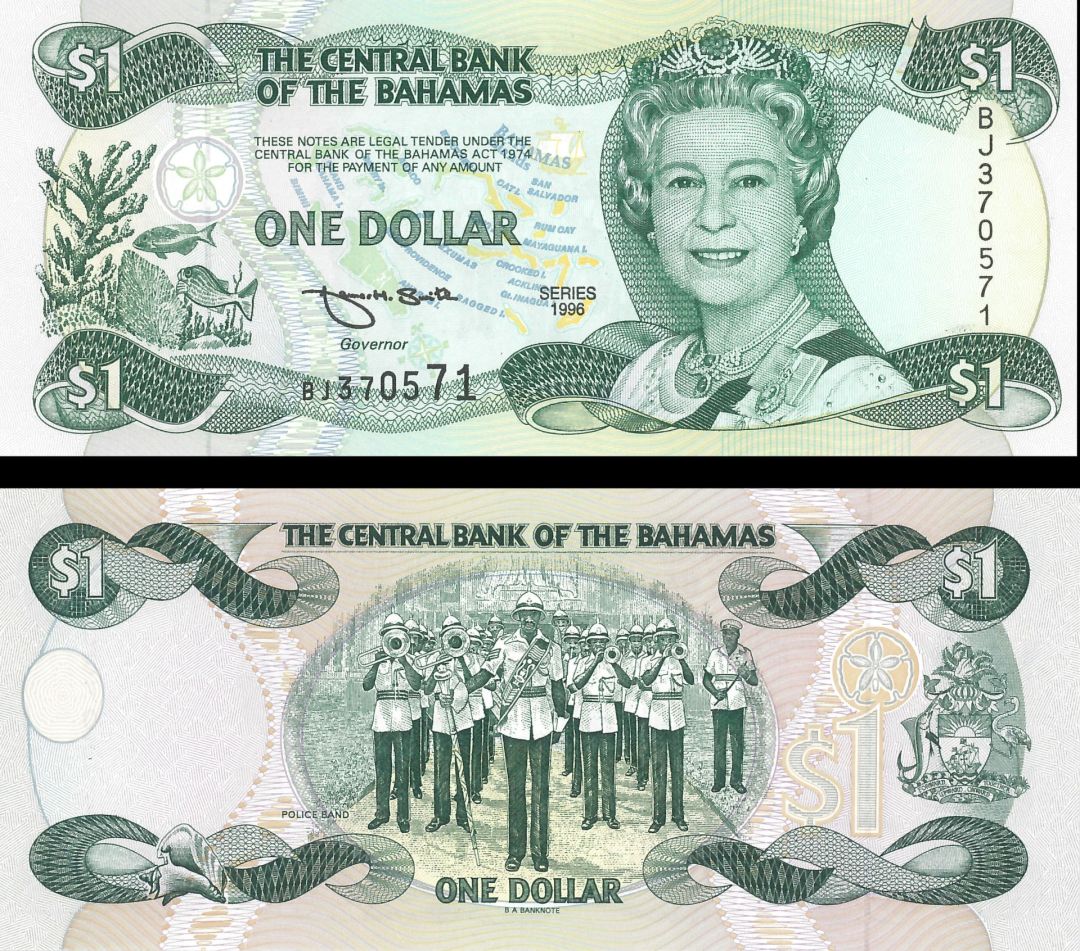 Bahamas - 1 Dollar - P-57 - 1996 dated Foreign Paper Money