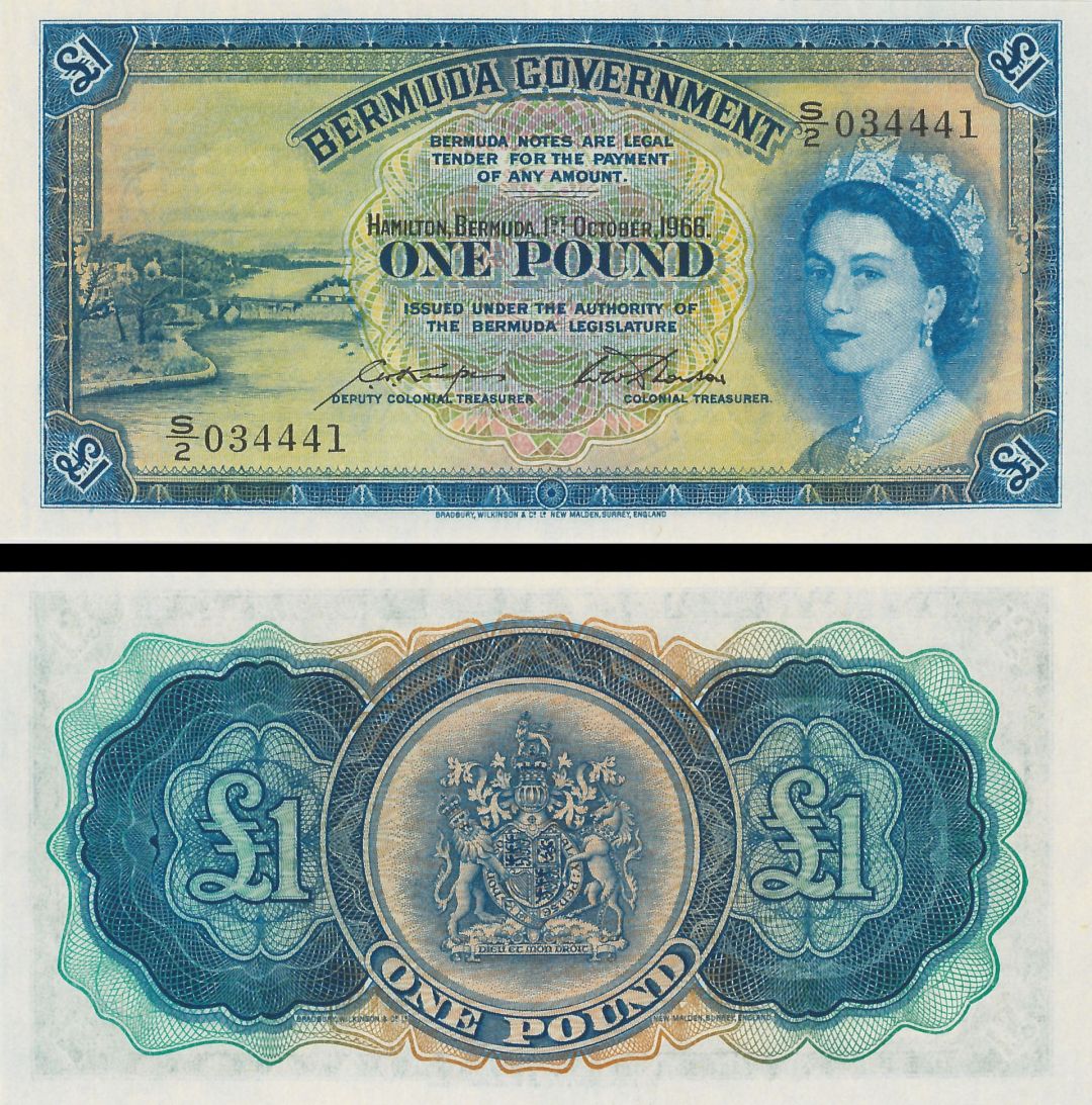 Bermuda - 1 Pound - P-20d - 1966 dated Foreign Paper Money