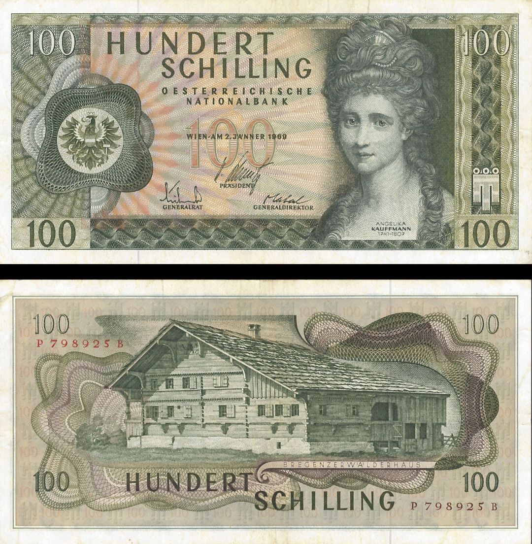 Austria - 100 Schilling - P-145a - 1969 dated Foreign Paper Money