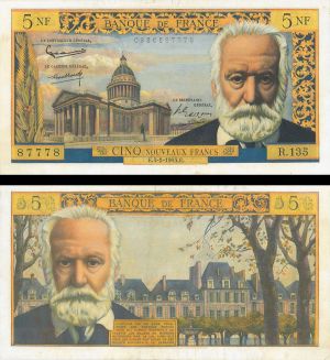 France - 5 Nouveaux Francs - P-141a - 1961 dated Foreign Paper Money