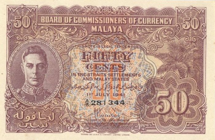 Straits Settlements (Malaya) - 50 Cents -P-10a - Foreign Paper Money