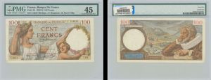 France 100 Francs - P-94 - PMG GRADED 45 - dated 1839-42 France Foreign Paper Money