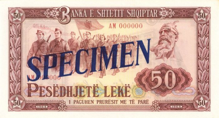 Albania P-38s - Specimen Foreign Paper Money