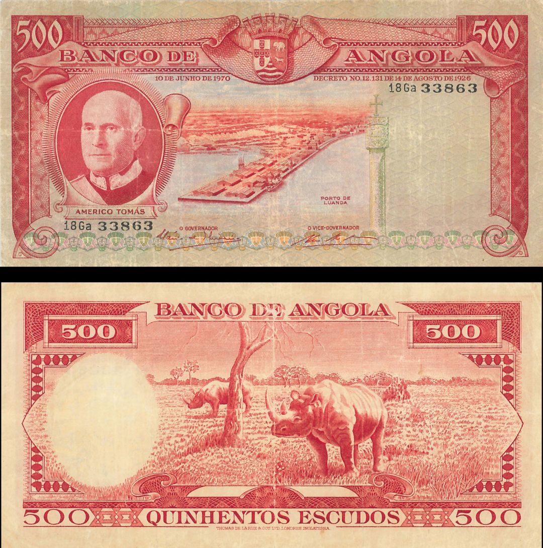 Angola - 500 Escudos - P-97 - 1970 dated Foreign Paper Money