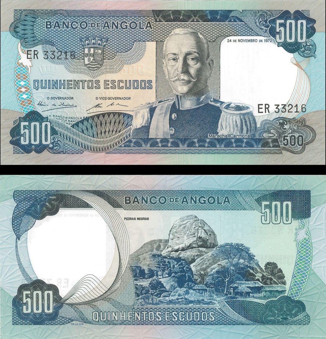 Angola - 500 Escudos - P-102 - 1972 dated Foreign Paper Money