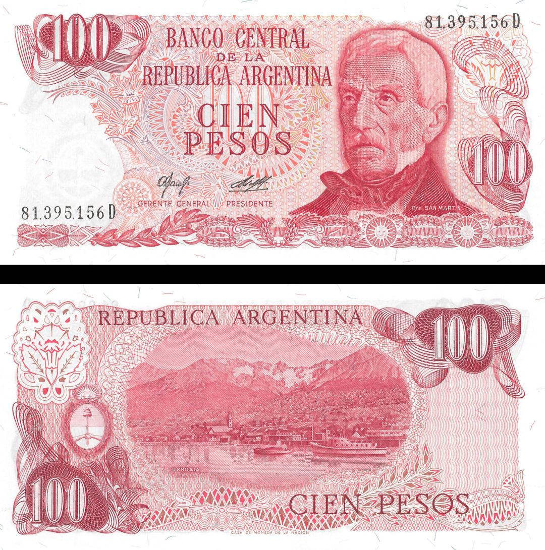 Argentina - 100 Pesos - P-291 - 1971-1973 dated Foreign Paper Money